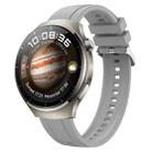 For Huawei Watch 4 Pro Tire Pattern Silver Buckle Silicone Watch Band(Light Gray) - 1