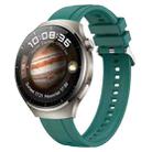 For Huawei Watch 4 Pro Tire Pattern Silver Buckle Silicone Watch Band(Dark Green) - 1