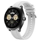 For Huawei Watch GT3 SE / Watch Buds Tire Pattern Silver Buckle Silicone Watch Band(White) - 1