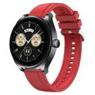 For Huawei Watch GT3 SE / Watch Buds Tire Pattern Silver Buckle Silicone Watch Band(Red) - 1