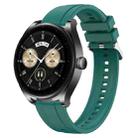 For Huawei Watch GT3 SE / Watch Buds Tire Pattern Silver Buckle Silicone Watch Band(Dark Green) - 1