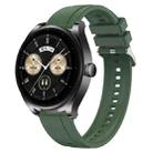 For Huawei Watch GT3 SE / Watch Buds Tire Pattern Silver Buckle Silicone Watch Band(Hu Yang Green) - 1