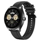 For Huawei Watch GT3 SE / Watch Buds Tire Pattern Silver Buckle Silicone Watch Band(Black) - 1