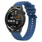 For Huawei Watch3 Pro New / GT Runner Tire Pattern Silver Buckle Silicone Watch Band(Blue) - 1