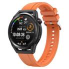 For Huawei Watch3 Pro New / GT Runner Tire Pattern Silver Buckle Silicone Watch Band(Orange) - 1