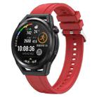 For Huawei Watch3 Pro New / GT Runner Tire Pattern Silver Buckle Silicone Watch Band(Red) - 1