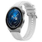 For Huawei Watch GT3 Pro 46mm Tire Pattern Silver Buckle Silicone Watch Band(White) - 1