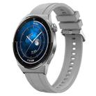 For Huawei Watch GT3 Pro 46mm Tire Pattern Silver Buckle Silicone Watch Band(Light Gray) - 1