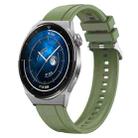 For Huawei Watch GT3 Pro 46mm Tire Pattern Silver Buckle Silicone Watch Band(Green) - 1