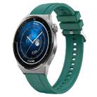 For Huawei Watch GT3 Pro 46mm Tire Pattern Silver Buckle Silicone Watch Band(Dark Green) - 1