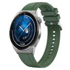 For Huawei Watch GT3 Pro 46mm Tire Pattern Silver Buckle Silicone Watch Band(Hu Yang Green) - 1