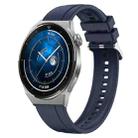 For Huawei Watch GT3 Pro 46mm Tire Pattern Silver Buckle Silicone Watch Band(Midnight Blue) - 1