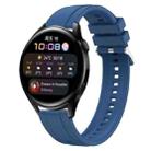 For Huawei Watch 3 / 3 Pro Tire Pattern Silver Buckle Silicone Watch Band(Blue) - 1