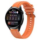For Huawei Watch 3 / 3 Pro Tire Pattern Silver Buckle Silicone Watch Band(Orange) - 1