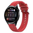 For Huawei Watch 3 / 3 Pro Tire Pattern Silver Buckle Silicone Watch Band(Red) - 1