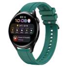 For Huawei Watch 3 / 3 Pro Tire Pattern Silver Buckle Silicone Watch Band(Dark Green) - 1