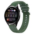 For Huawei Watch 3 / 3 Pro Tire Pattern Silver Buckle Silicone Watch Band(Hu Yang Green) - 1