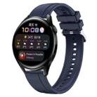 For Huawei Watch 3 / 3 Pro Tire Pattern Silver Buckle Silicone Watch Band(Midnight Blue) - 1