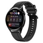 For Huawei Watch 3 / 3 Pro Tire Pattern Silver Buckle Silicone Watch Band(Black) - 1