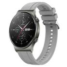 For Huawei Watch GT2 Pro / GT 2e / GT2 46mm Tire Pattern Silver Buckle Silicone Watch Band(Light Gray) - 1