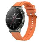 For Huawei Watch GT2 Pro / GT 2e / GT2 46mm Tire Pattern Silver Buckle Silicone Watch Band(Orange) - 1