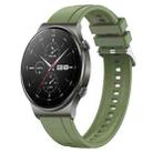 For Huawei Watch GT2 Pro / GT 2e / GT2 46mm Tire Pattern Silver Buckle Silicone Watch Band(Green) - 1