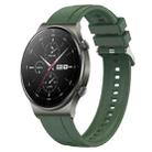 For Huawei Watch GT2 Pro / GT 2e / GT2 46mm Tire Pattern Silver Buckle Silicone Watch Band(Hu Yang Green) - 1