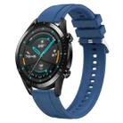 For Huawei Watch GT 42mm / 46mm Tire Pattern Silver Buckle Silicone Watch Band(Blue) - 1