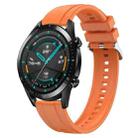 For Huawei Watch GT 42mm / 46mm Tire Pattern Silver Buckle Silicone Watch Band(Orange) - 1