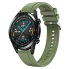 For Huawei Watch GT 42mm / 46mm Tire Pattern Silver Buckle Silicone Watch Band(Green) - 1