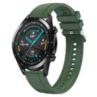 For Huawei Watch GT 42mm / 46mm Tire Pattern Silver Buckle Silicone Watch Band(Hu Yang Green) - 1