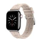 For Apple Watch SE 2023 44mm H Texture Soft Silicone Buckle Watch Band(Starlight) - 1