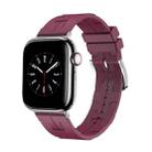 For Apple Watch SE 2023 44mm H Texture Soft Silicone Buckle Watch Band(Wine) - 1