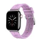 For Apple Watch SE 2023 40mm H Texture Soft Silicone Buckle Watch Band(Purple) - 1