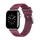 For Apple Watch Ultra 2 49mm H Texture Soft Silicone Buckle Watch Band(Wine) - 1