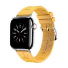 For Apple Watch Series 9 45mm H Texture Soft Silicone Buckle Watch Band(Yellow) - 1