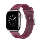 For Apple Watch Series 9 41mm H Texture Soft Silicone Buckle Watch Band(Wine) - 1