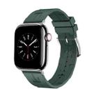 For Apple Watch Series 9 41mm H Texture Soft Silicone Buckle Watch Band(Dark Green) - 1