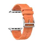For Apple Watch Ultra 49mm H Texture Soft Silicone Buckle Watch Band(Orange) - 2