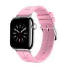 For Apple Watch Series 8 41mm H Texture Soft Silicone Buckle Watch Band(Pink) - 1