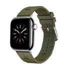 For Apple Watch Series 8 45mm H Texture Soft Silicone Buckle Watch Band(Army Green) - 1