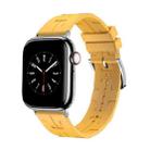 For A pple Watch SE 2022 40mm H Texture Soft Silicone Buckle Watch Band(Yellow) - 1