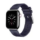 For Apple Watch SE 2022 44mm H Texture Soft Silicone Buckle Watch Band(Midnight) - 1