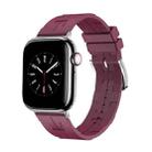 For Apple Watch Series 6 40mm H Texture Soft Silicone Buckle Watch Band(Wine) - 1