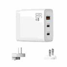 GAN 65W PD45W Dual Type-C / QC3.0 USB  Multi Compatible Charger + 2m USB-C to USB-C Data Cable AU + US Plug White - 2