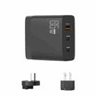 GAN 65W PD45W Dual Type-C / QC3.0 USB  Multi Compatible Charger + 2m USB-C to USB-C Data Cable AU + US Plug Black - 2