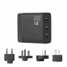 GAN 65W PD45W Dual Type-C / QC3.0 USB  Multi Compatible Charger + 2m USB-C to USB-C Data Cable EU + UK + AU +US Plug Black - 2