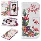 3D Colored Drawing Pattern Horizontal Flip Leather Case for  Huawei Honor8C, with Holder & Card Slots & Wallet(English Flamingo) - 1