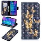 3D Colored Drawing Pattern Horizontal Flip Leather Case for  Huawei Honor8C, with Holder & Card Slots & Wallet(Black Background Butterfly) - 1