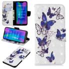 3D Colored Drawing Pattern Horizontal Flip Leather Case for  Huawei Honor8C, with Holder & Card Slots & Wallet(Butterflies) - 1